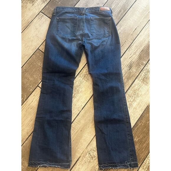 Truck Jeans Bootcut‎ Denim Jeans Dark Wash Frayed Hem Women's Size 11 Low Rise - Picture 2 of 3